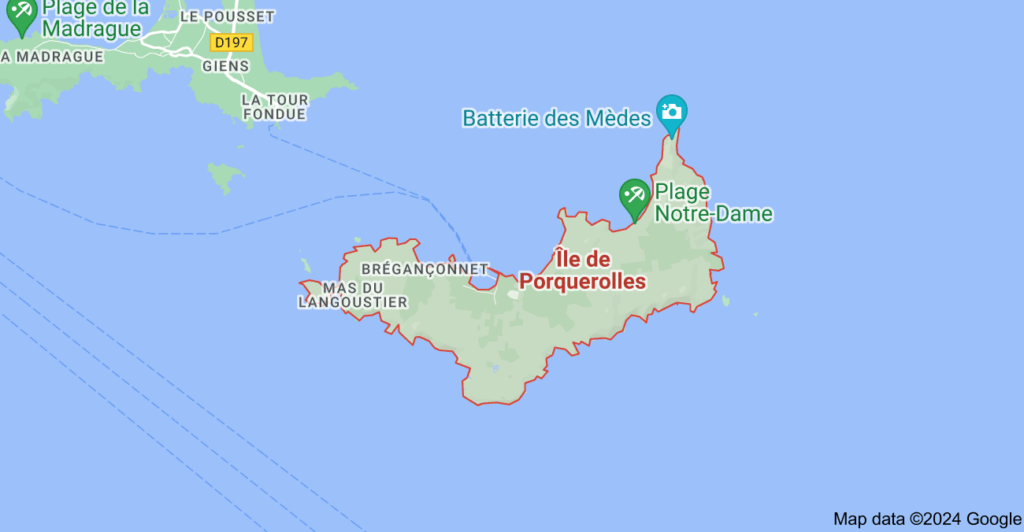 Localisation des îles de Porquerolles